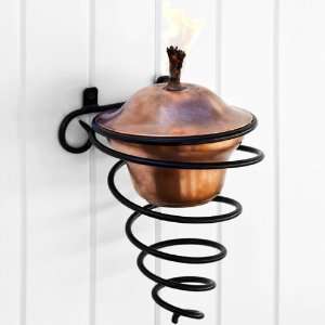   Torch with Spiral Wall Bracket   Antique Copper