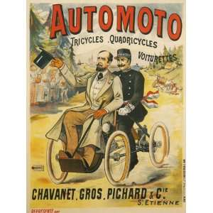 Bicycle Bike Cycles Motorcycle Automoto Tricycles French France 18 X 