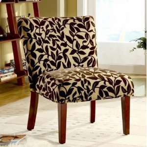  Ultra Modern Square Accent Armless Chair With Walnut Frame 
