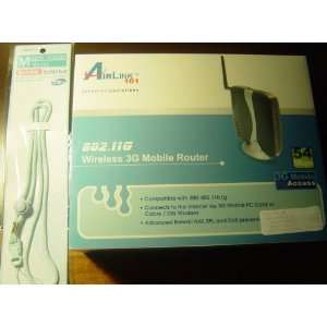 Airlink 802.11g Wireless Wifi 3g Mobile Router and Japan Designed Blue 