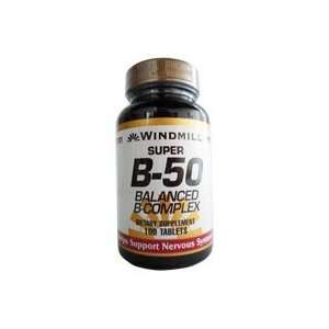  Vitamin B 50 COMPLEX TAB WMILL Size 100 Health 
