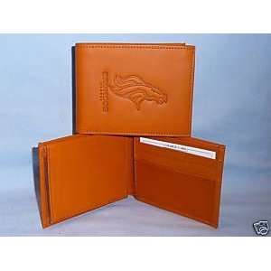    DENVER BRONCOS Leather BiFold Wallet NEW tan 