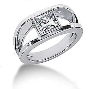   75 Ct. Diamond solitaire ring princess cut gold ring 