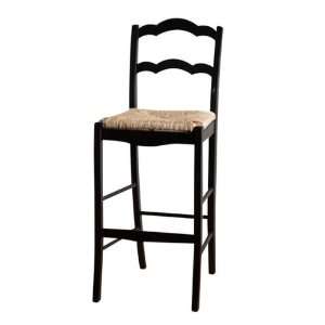   Stool in Antique Black with Wicker [Set of 2] Size 30 Home & Garden